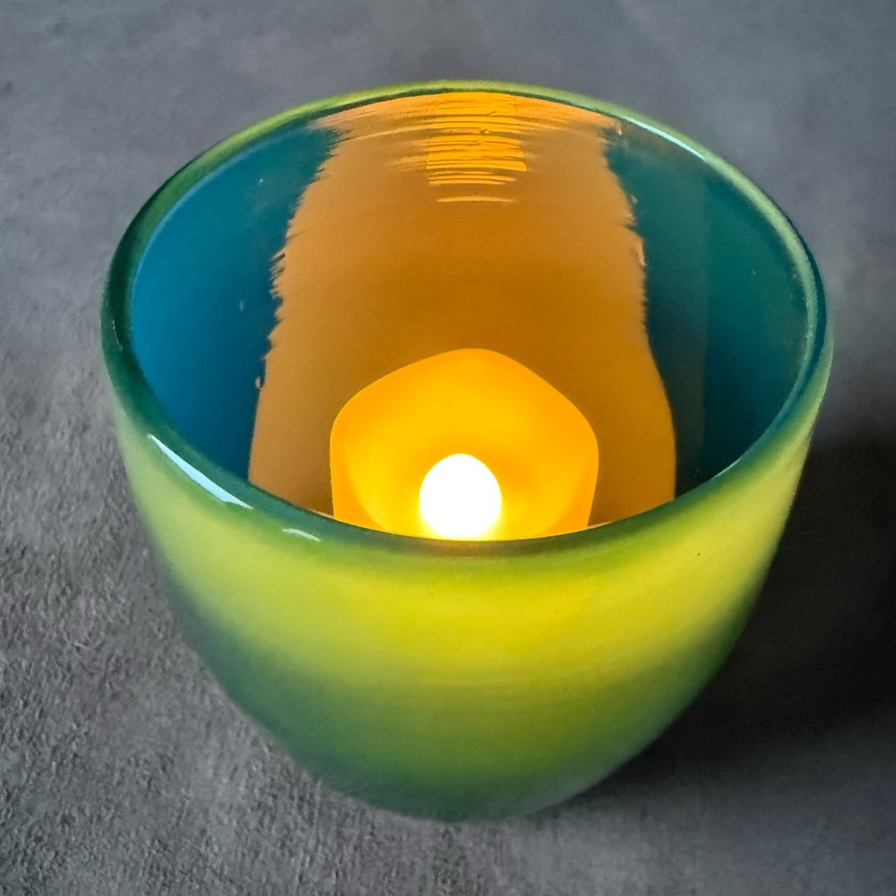 Glassybaby Teal Candle Holder - Picture 5 of 9